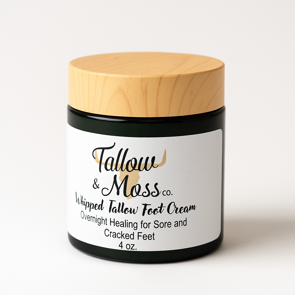 Whipped Tallow Foot Cream Overnight Healing for Sore and Cracked Feet
