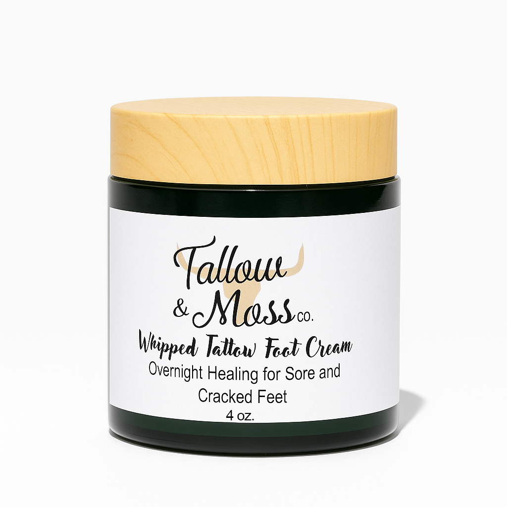 Whipped Tallow Foot Cream Overnight Healing for Sore and Cracked Feet